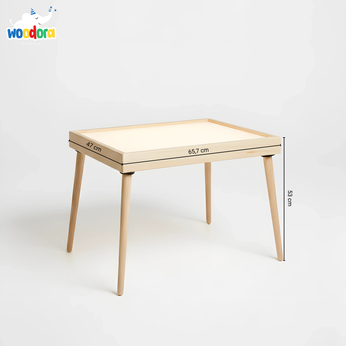 Montessori Ahşap Işıklı Kolay Öğrenme Masası (Polar Kılıf Hediyeli)