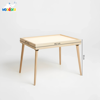 Montessori Ahşap Işıklı Kolay Öğrenme Masası
